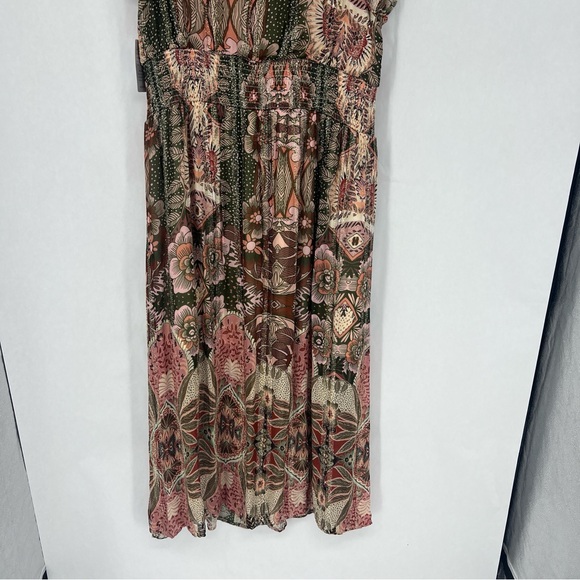 NWT Ciebon Elegant Floral Maxi Dress in Pink and Green - Picture 16 of 16